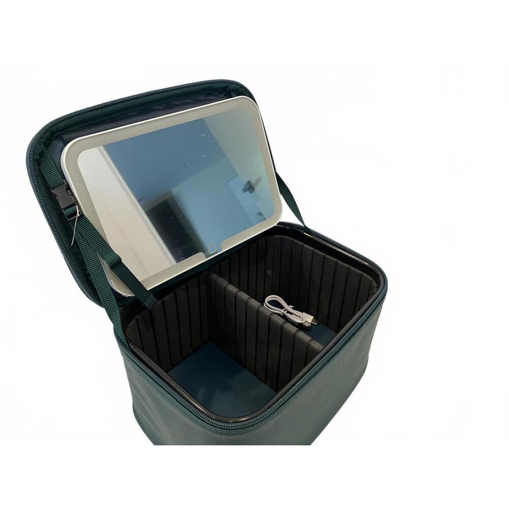 Compact Travel Cosmetic Jewelry Organizer Case with Lighted Mirror (#3)